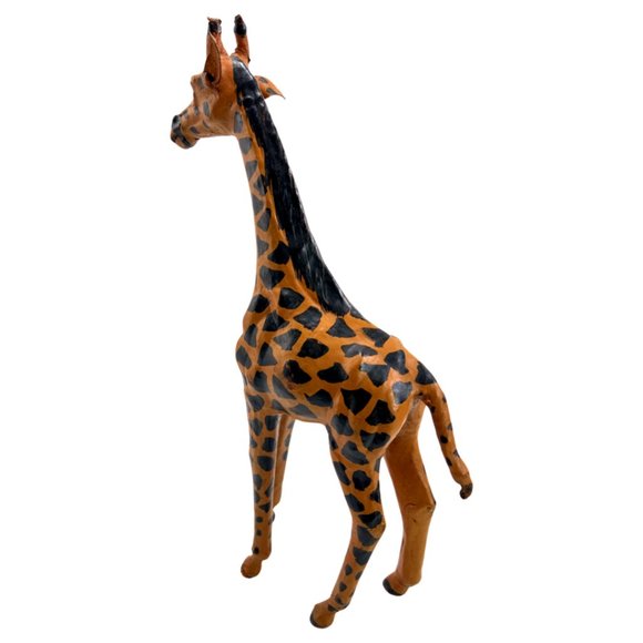Vintage Handmade Leather Wrapped African Giraffe - Picture 7 of 9